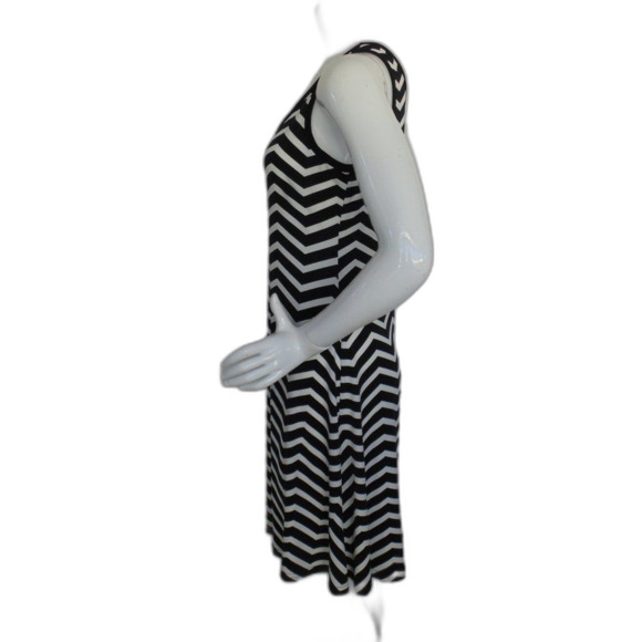 CALVIN KLEIN Tank Dress, S, Black/White Chevrons, Tank, Shift, Summer - Picture 6 of 8